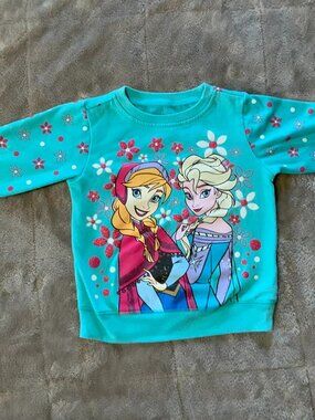 Disney Girls Frozen Anna & Elsa Sweatshirt Size 3T (1189)